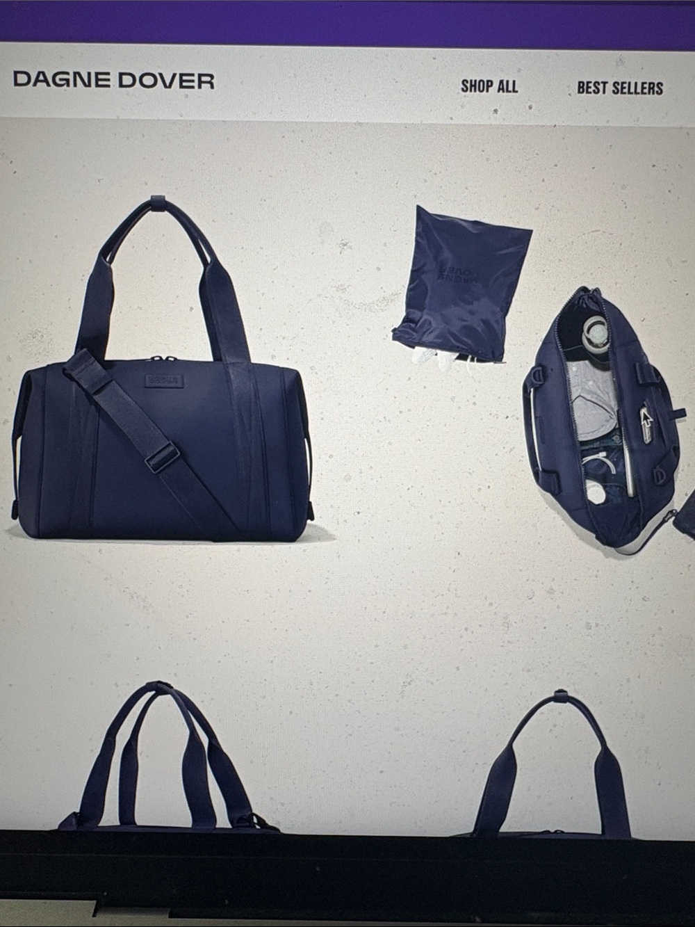Dagne Dover Landon Navy Neoprene carryall bag Large